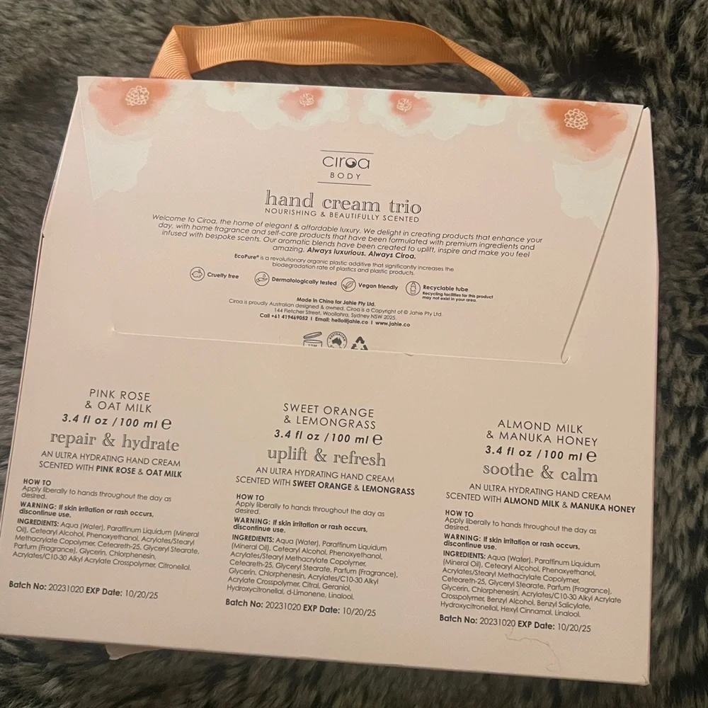 CIROA Hand Cream Trio NEW